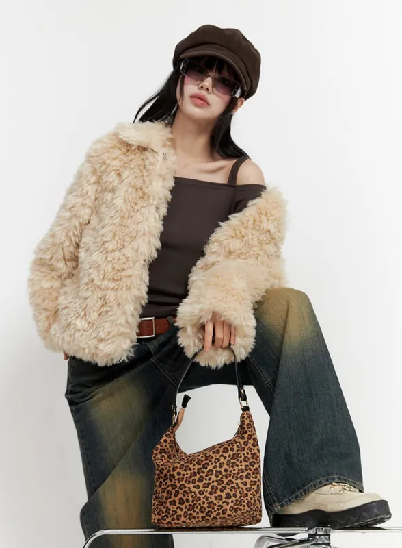 Luxe Faux Fur Jacket IO430 sold by Lewkin