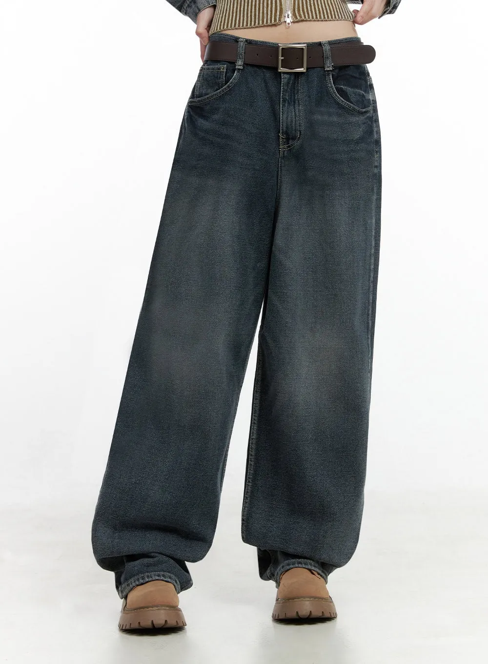 Adeline Washed Denim Pants IO430 sold by Lewkin product image thumbnail 2