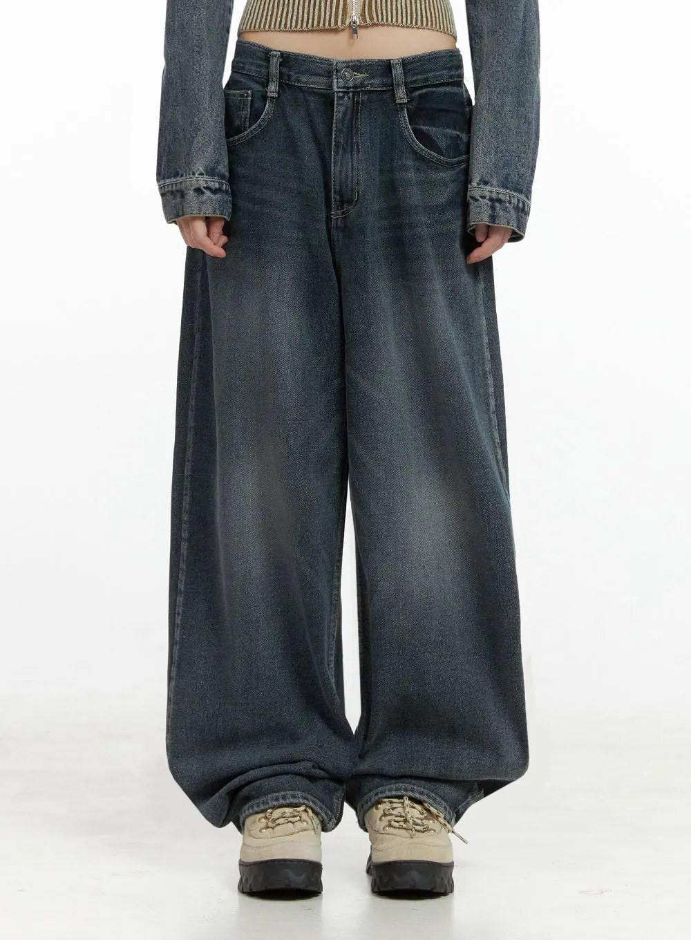 Adeline Washed Denim Pants IO430 sold by Lewkin product image thumbnail 4