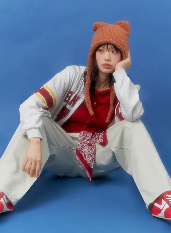 Cozy Lettered Zip-Up Sweatshirt IO430 sold by Lewkin