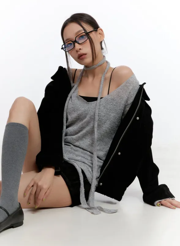 Zip Up Collar Jacket CO431 sold by Lewkin