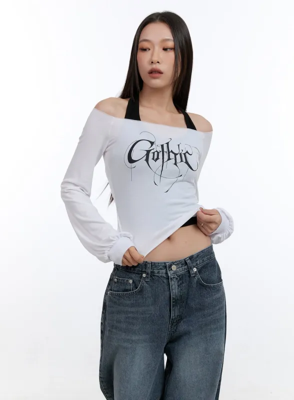 Graphic Bliss Off Shoulder Top CO431 sold by Lewkin