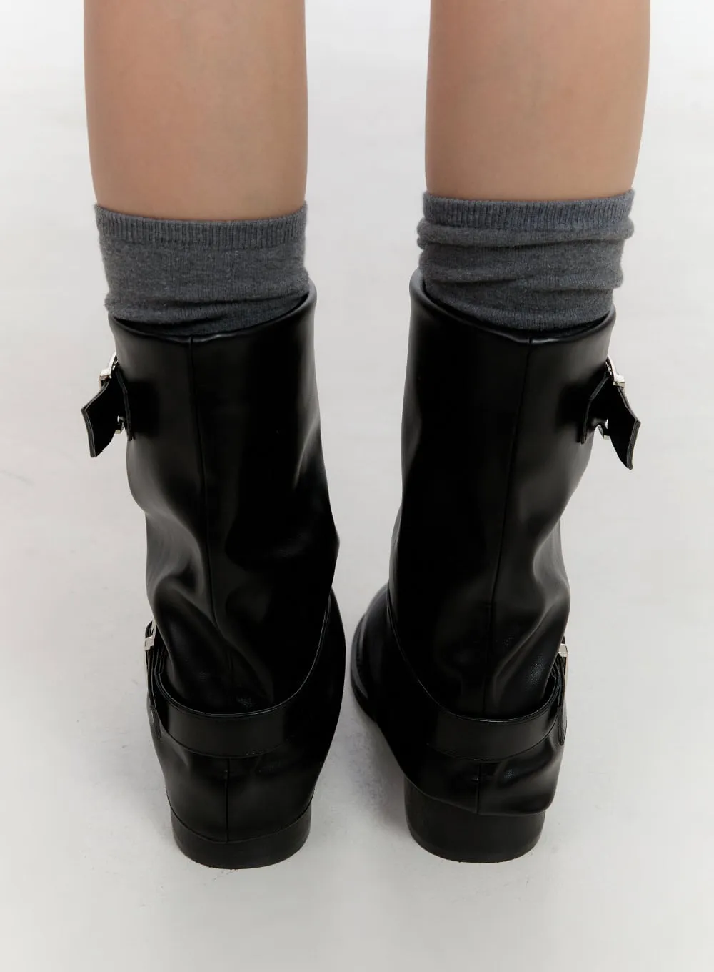 Midi-Length Buckle-Detail Boots CN401 sold by Lewkin product image thumbnail 5