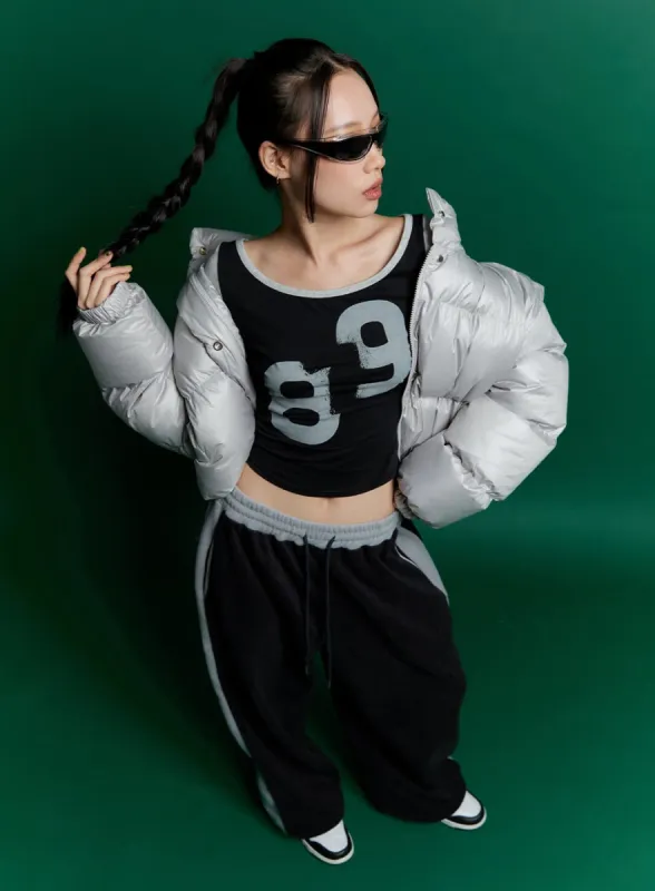 Chic Detachable Crop Puffer Jacket CN401 sold by Lewkin
