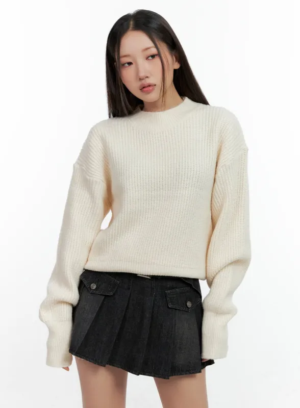 Puff Sleeve Crop Sweater CN401 sold by Lewkin