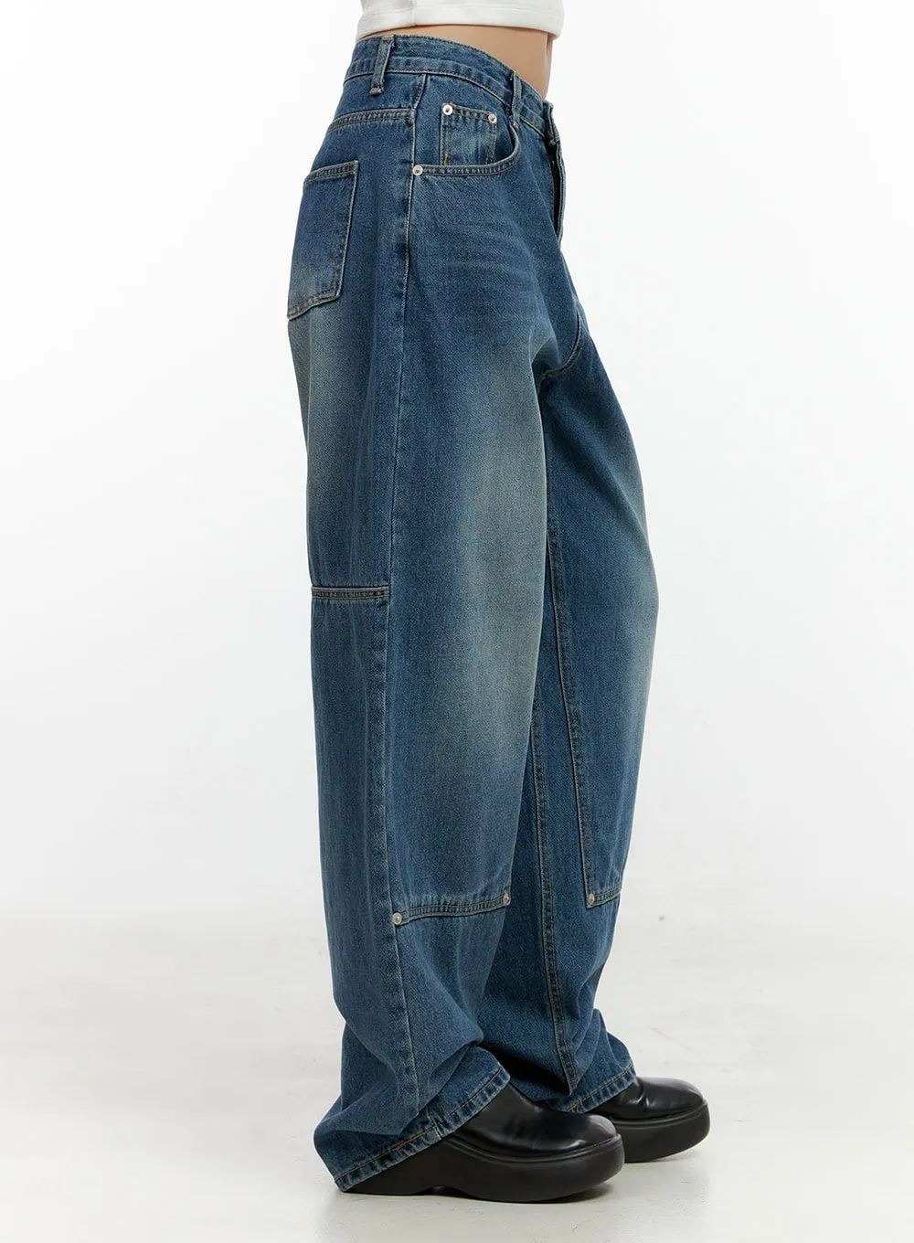 Siena Stitch Wide Leg Jeans CN401 sold by Lewkin product image thumbnail 5