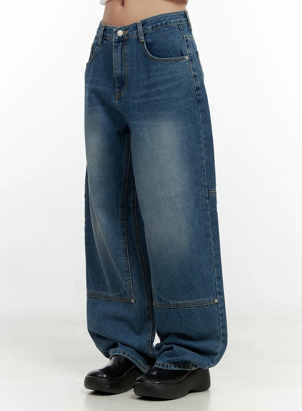 Siena Stitch Wide Leg Jeans CN401 sold by Lewkin product image thumbnail 3