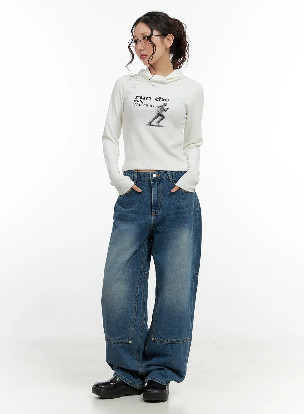 Siena Stitch Wide Leg Jeans CN401 sold by Lewkin product image thumbnail 2