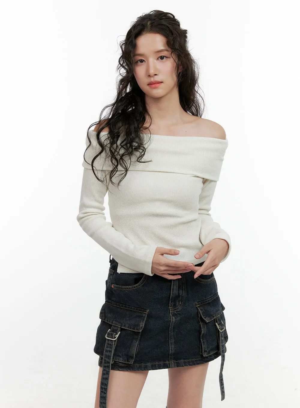 Off Shoulder Slim Fit Top ON404 sold by Lewkin product image thumbnail 5