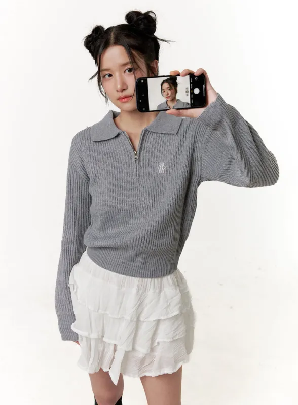 Knit Half-Zip Pullover ON404 sold by Lewkin
