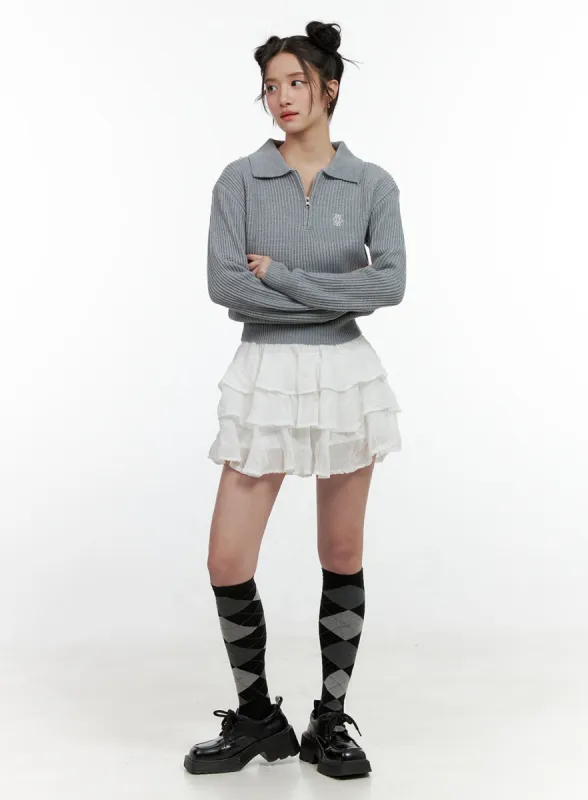 Ruffle Banded Mini Skirt ON404 sold by Lewkin