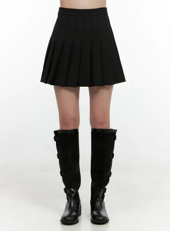 Solid Pleated Mini Skirt ON404 sold by Lewkin