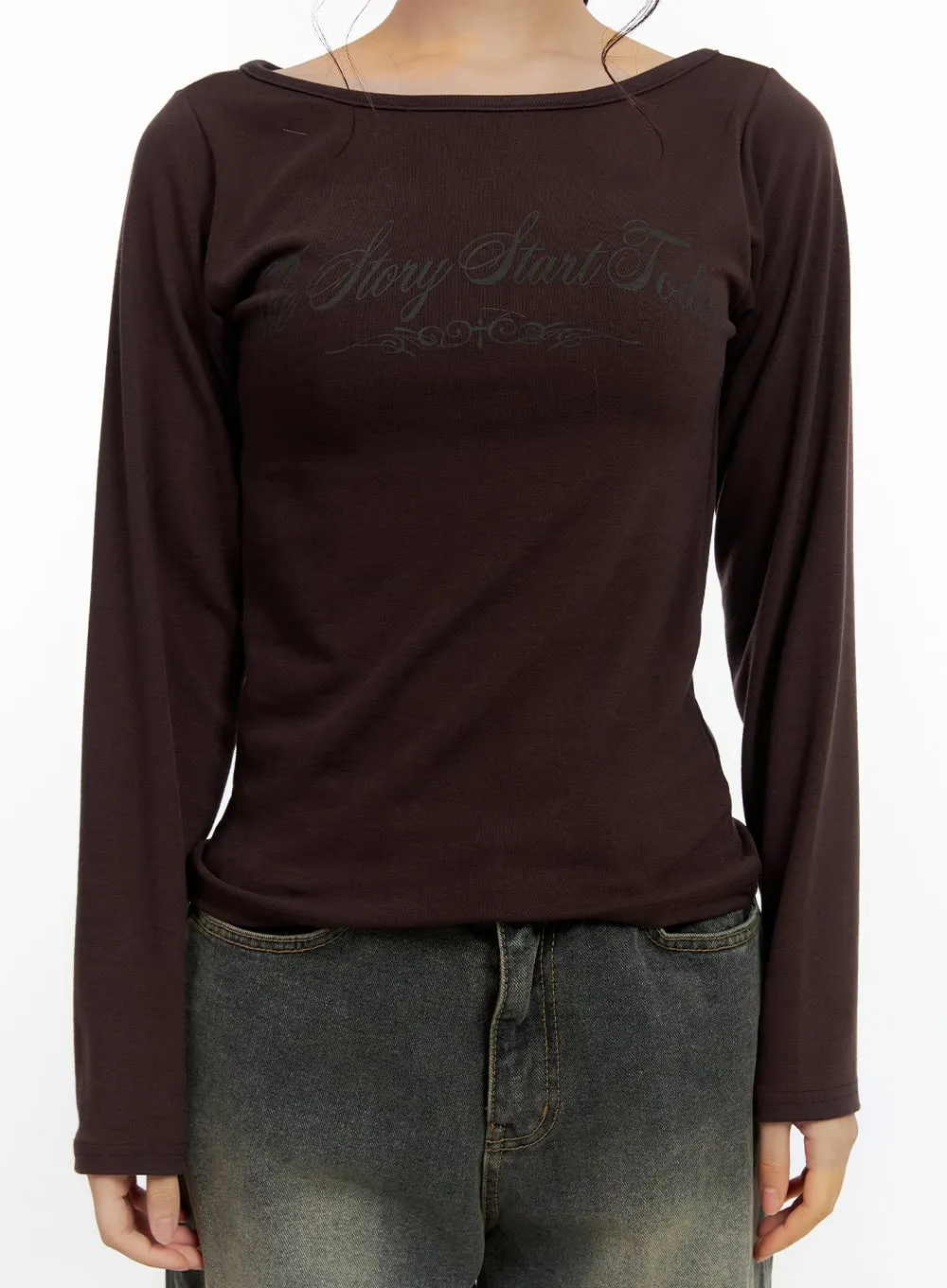 Printed Boat Neck Long Sleeve Shirt CN404 sold by Lewkin product image thumbnail 3