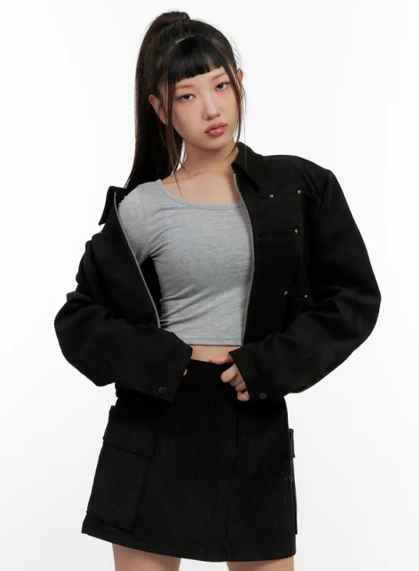 StudZip Crop Jacket CN404 sold by Lewkin