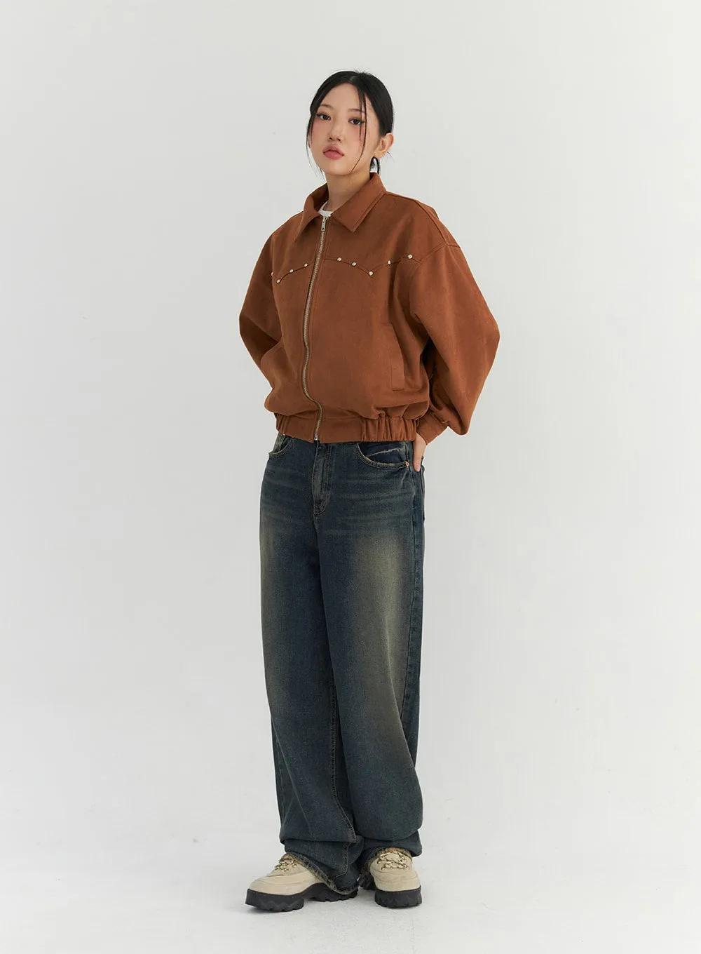 Washed Wide Leg Jeans CO306 sold by Lewkin product image thumbnail 4