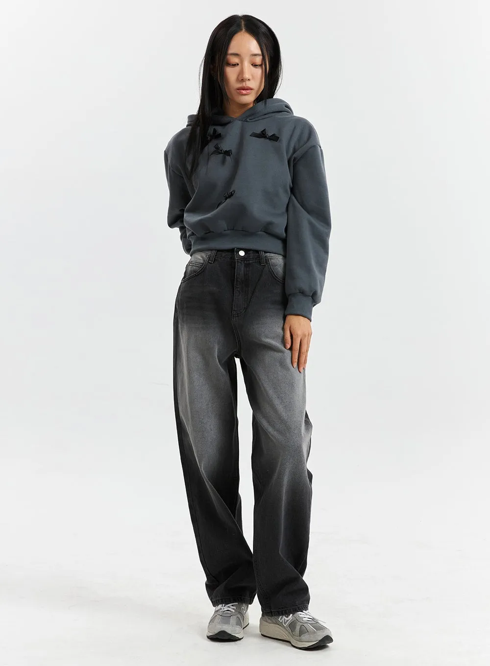 Mid-Rise Long Length Straight Cut Jeans CD320 sold by Lewkin