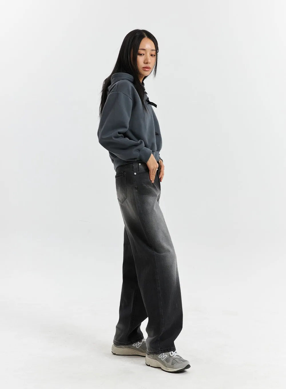 Mid-Rise Long Length Straight Cut Jeans CD320 sold by Lewkin product image thumbnail 3