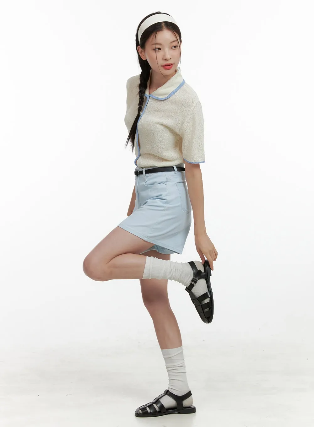 Faux Leather Cage Flats OL411 sold by Lewkin