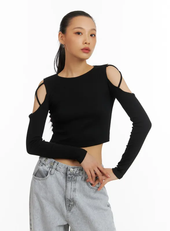 X-Strap Cut-Out Crop Top IA417 sold by Lewkin
