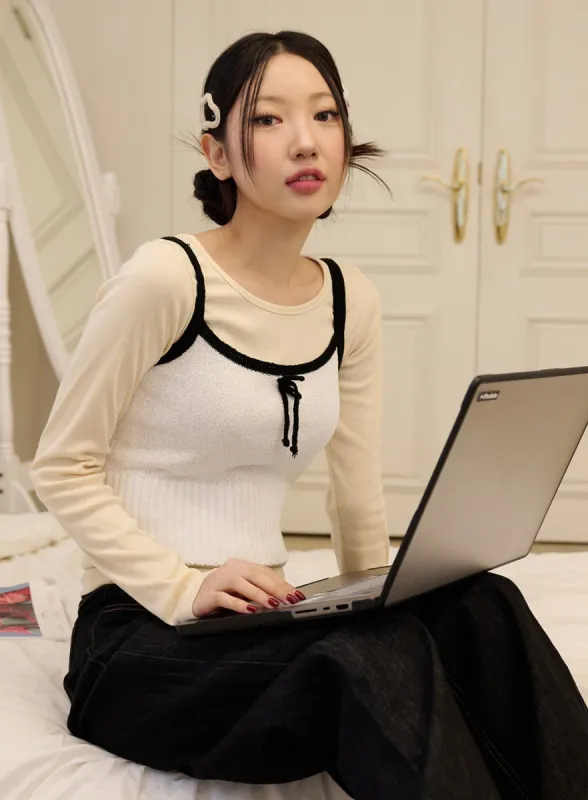 Balletcore Ribbon Crop Tank Top OD327 sold by Lewkin