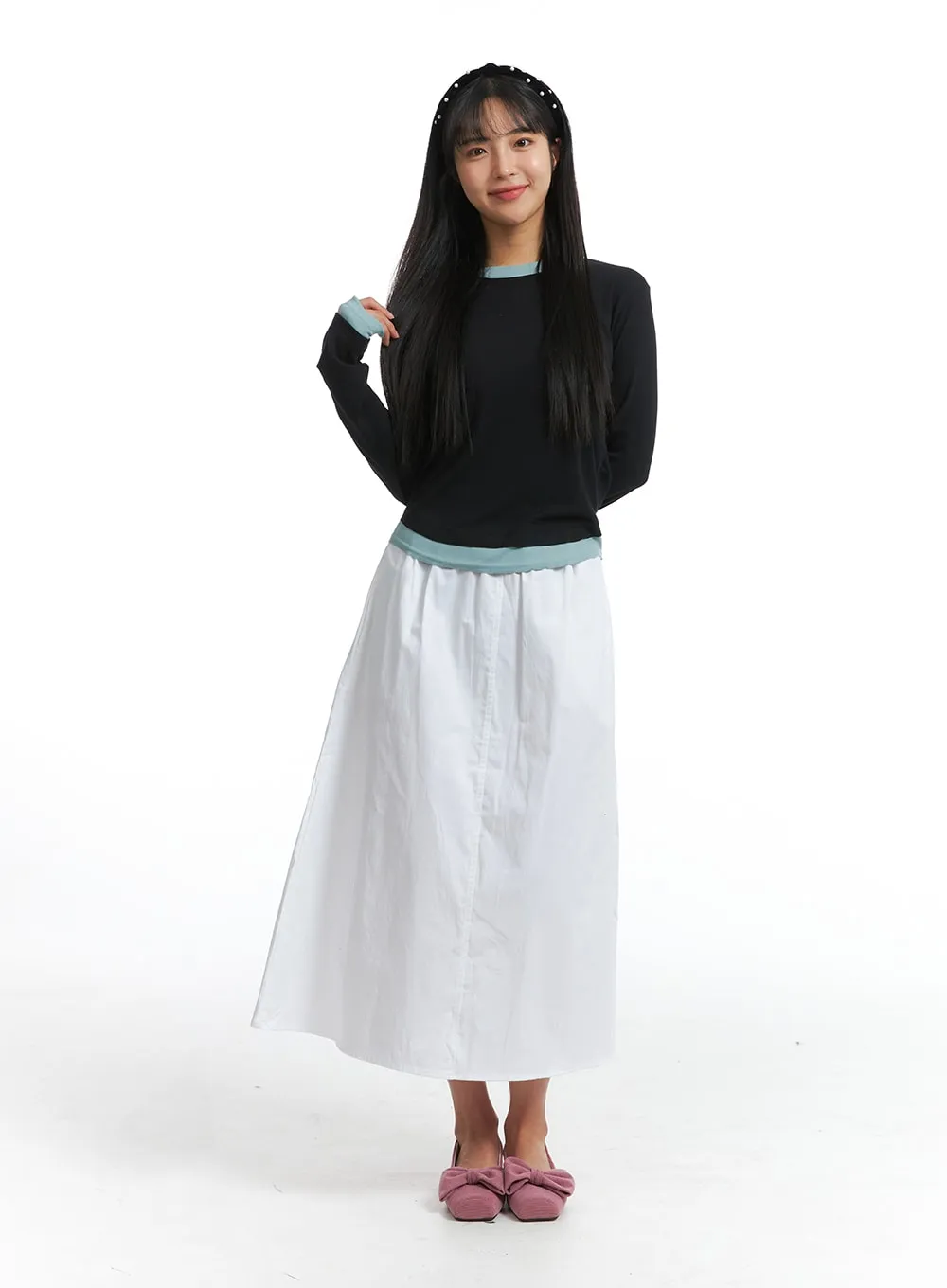 Big Bow Square Toe Flats OJ405 sold by Lewkin product image thumbnail 5