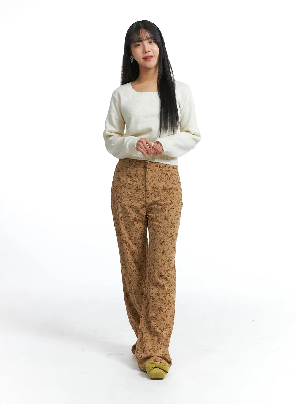 Big Bow Square Toe Flats OJ405 sold by Lewkin product image thumbnail 2