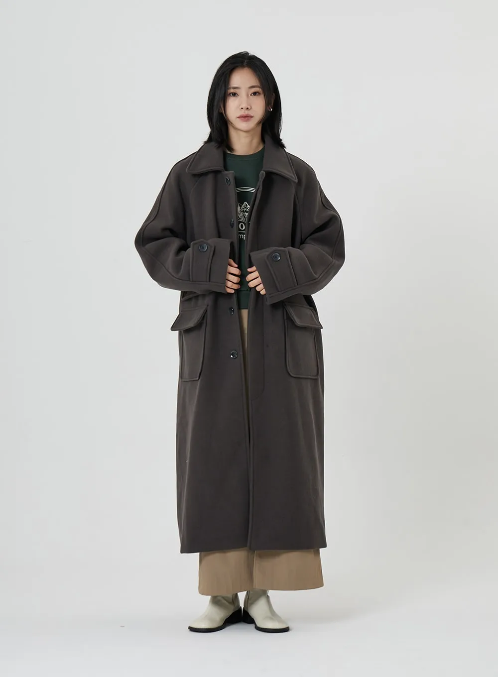 Button Long Coat ON23 sold by Lewkin product image thumbnail 5