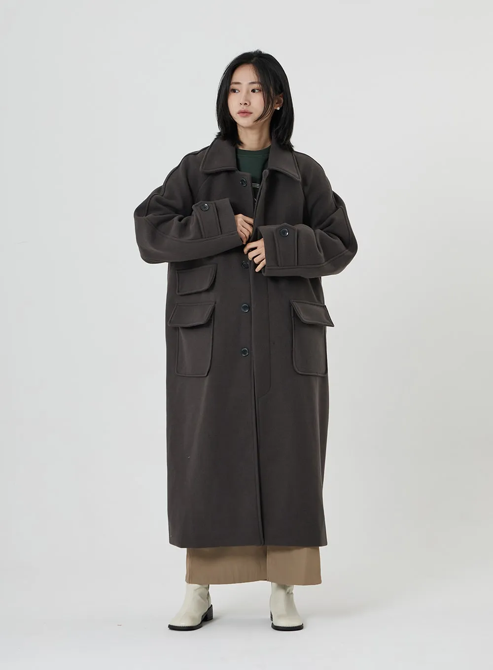 Button Long Coat ON23 sold by Lewkin product image thumbnail 2