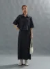 Stich Denim Long Skirt With Belt Set CG01 sold by Lewkin