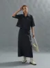Stich Denim Long Skirt With Belt Set CG01 sold by Lewkin