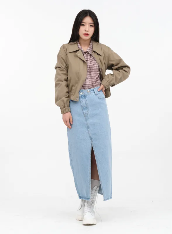 Maxi Denim Skirt K0302 sold by Lewkin