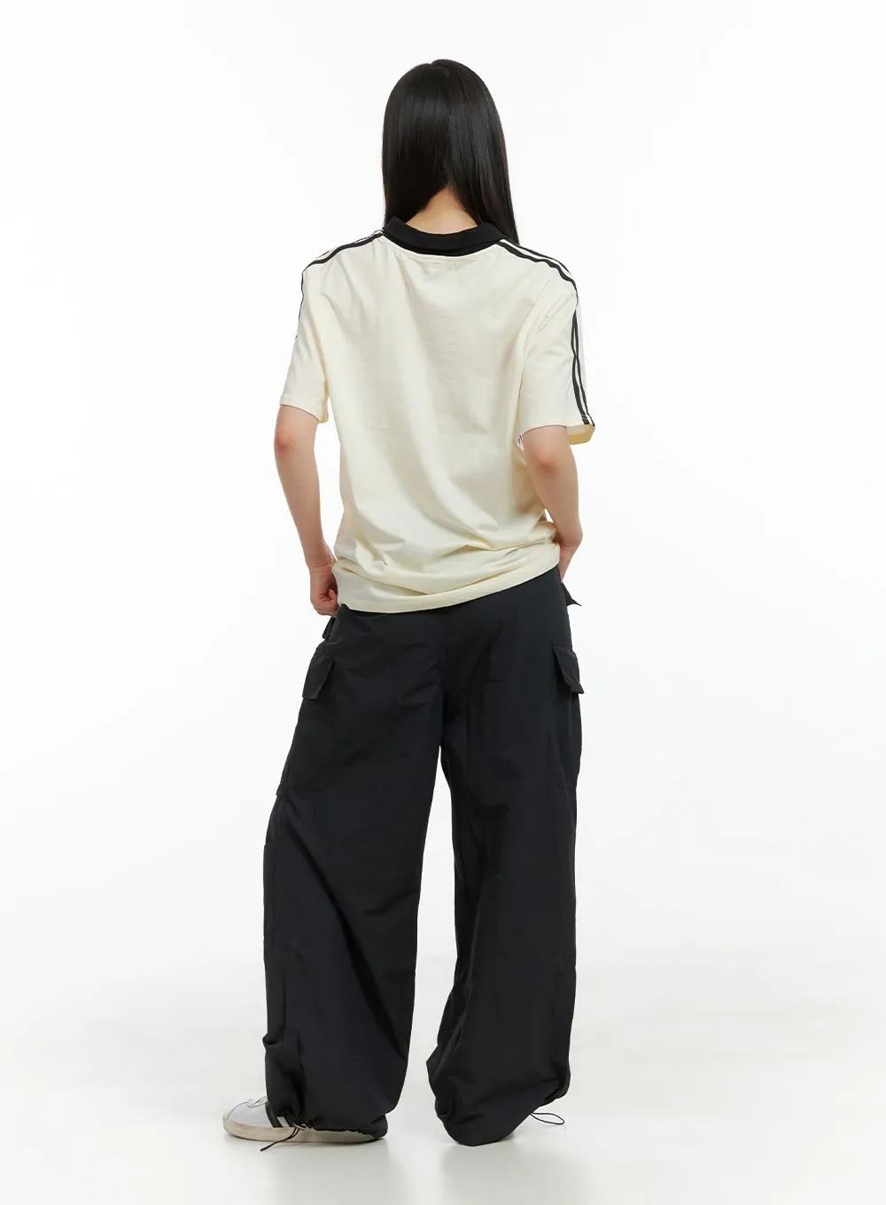 Solid Cargo Chic Nylon Pants CL422 sold by Lewkin product image thumbnail 4