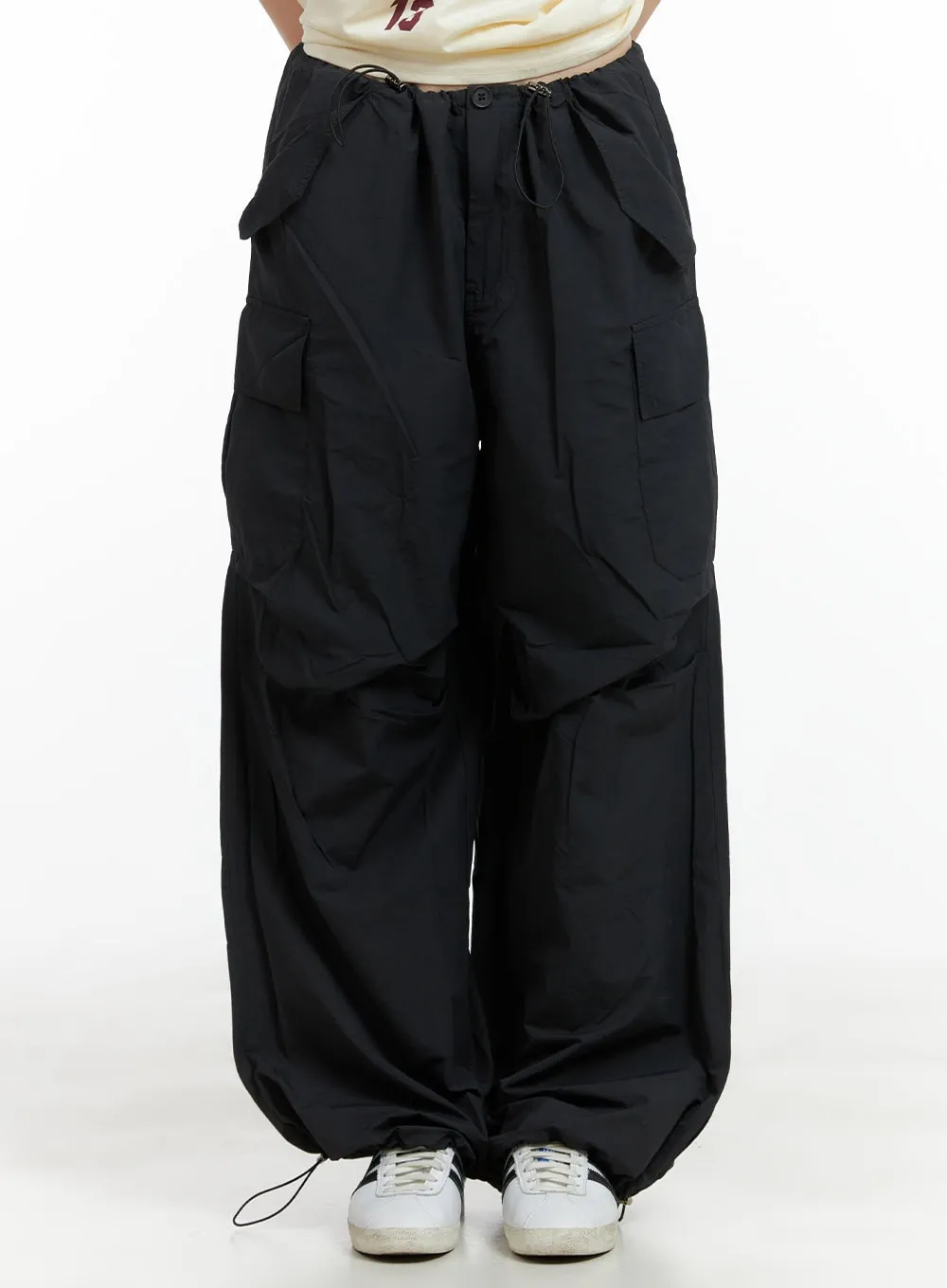 Solid Cargo Chic Nylon Pants CL422 sold by Lewkin
