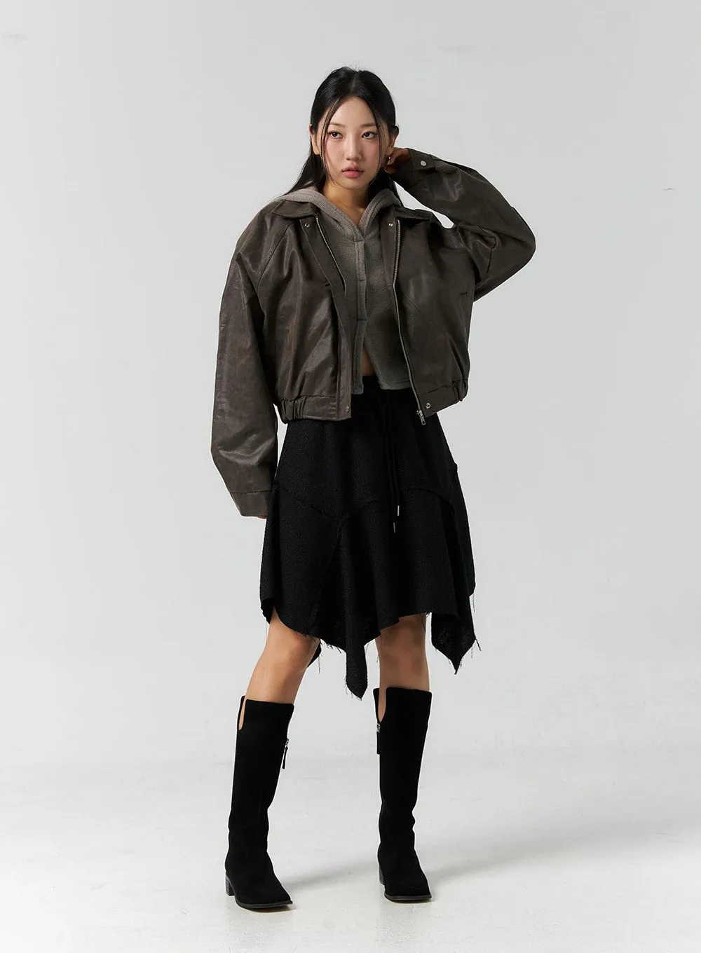 Vintage Wash Faux Leather Jacket CS305 sold by Lewkin product image thumbnail 2