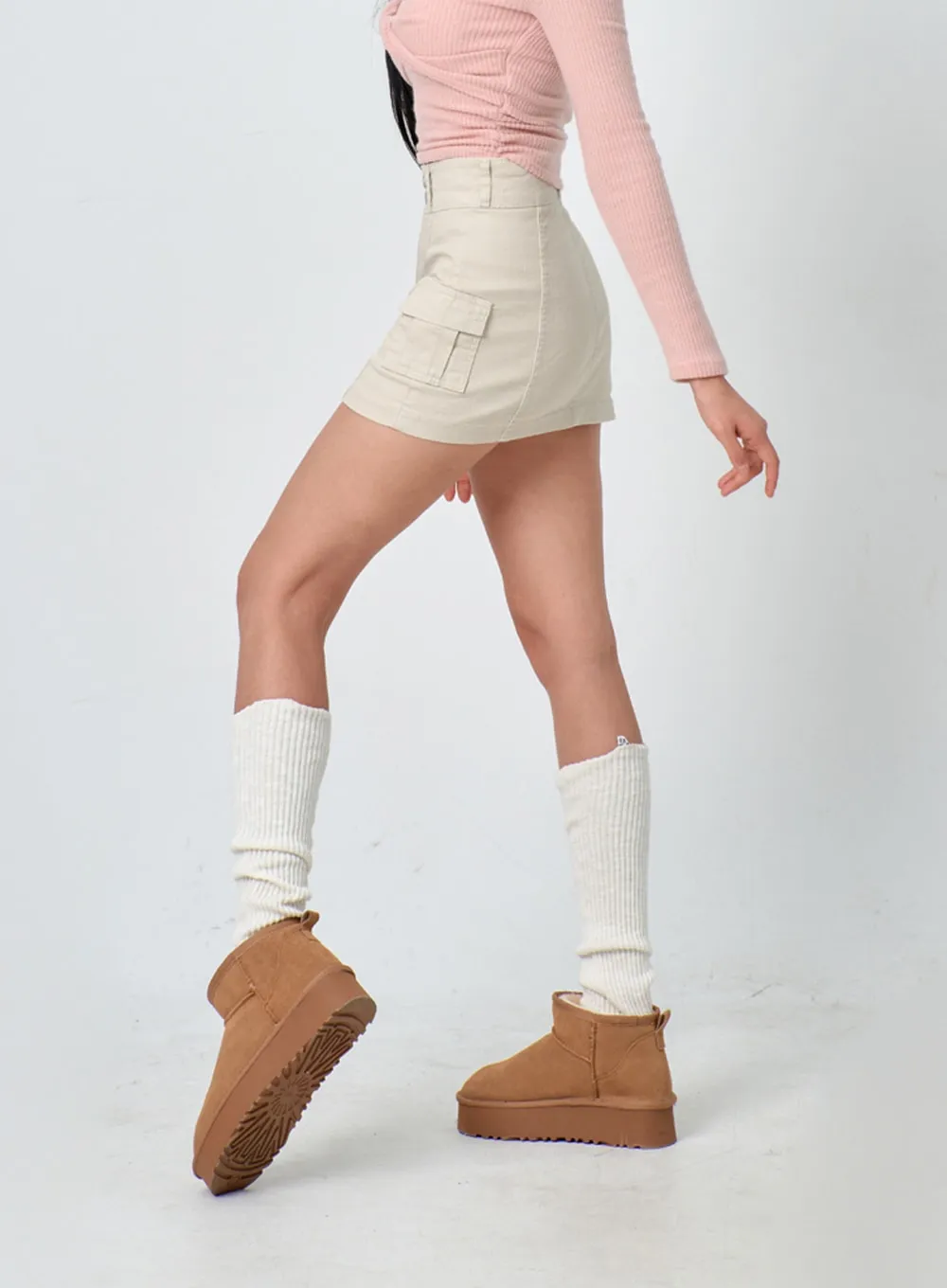 High Waist Cotton Skort IJ327 sold by Lewkin product image thumbnail 2