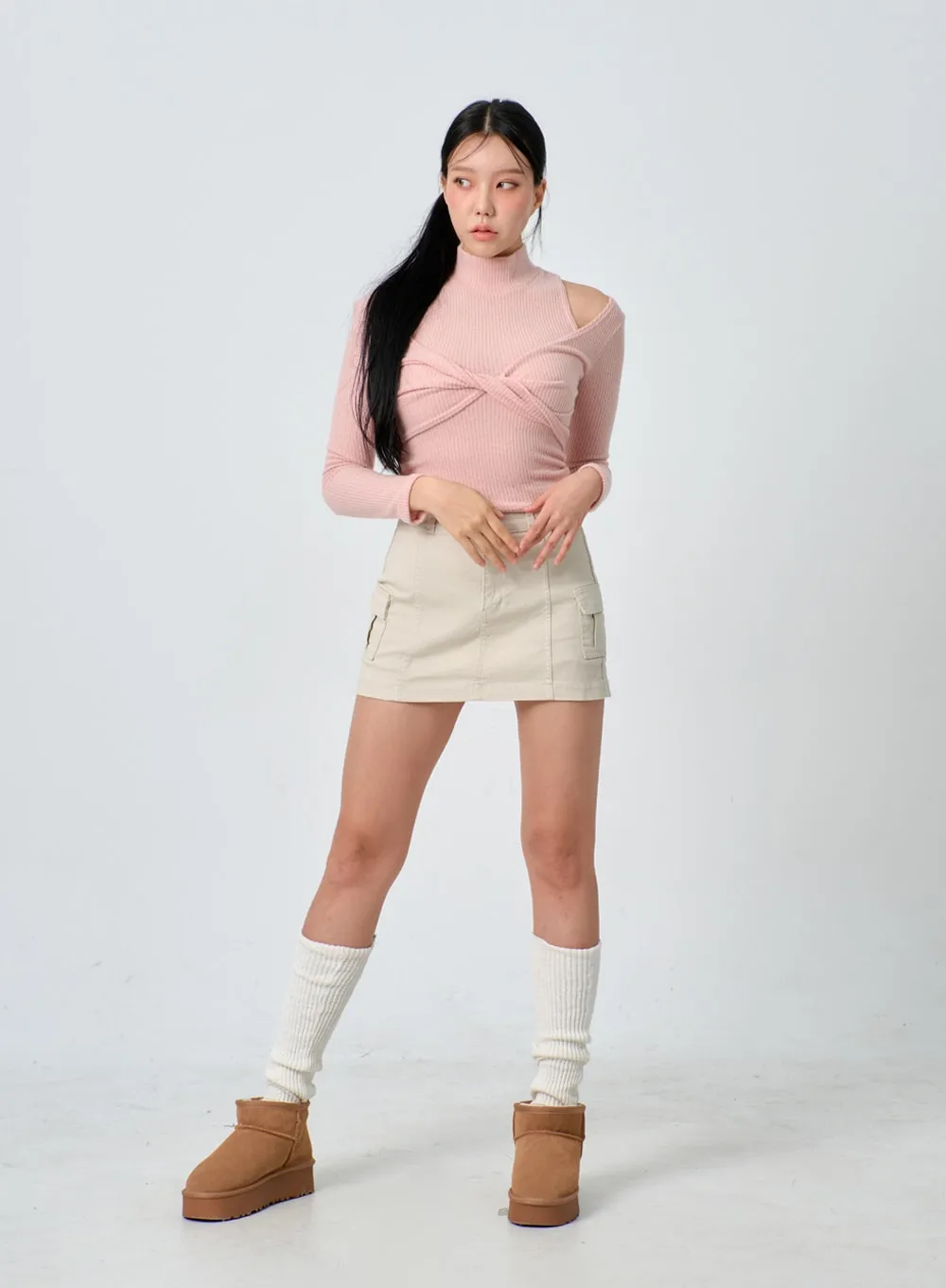High Waist Cotton Skort IJ327 sold by Lewkin product image thumbnail 4