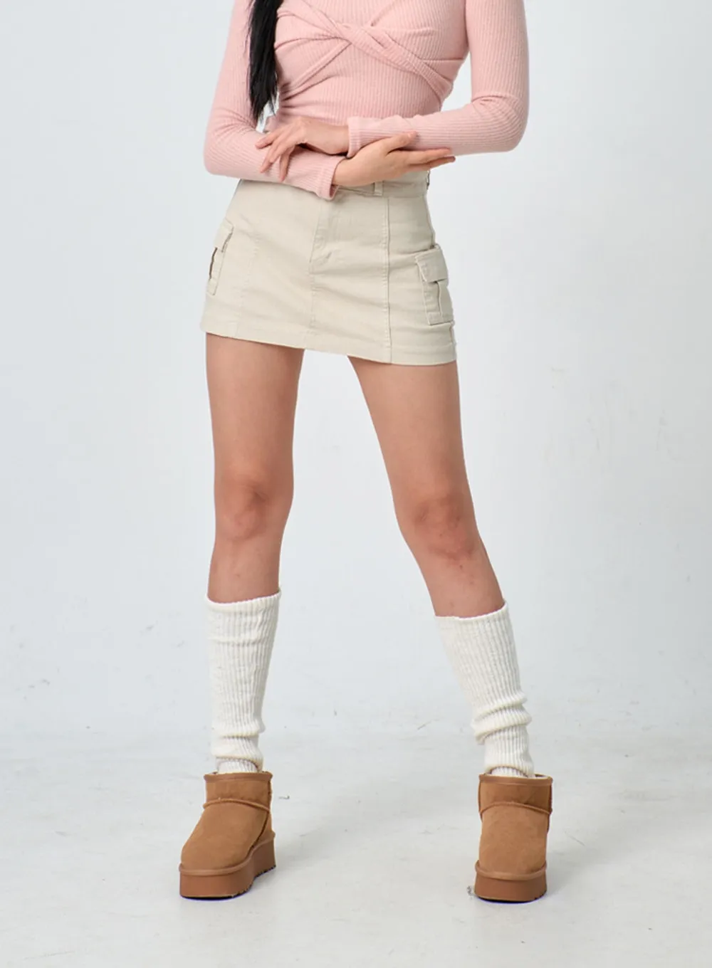 High Waist Cotton Skort IJ327 sold by Lewkin