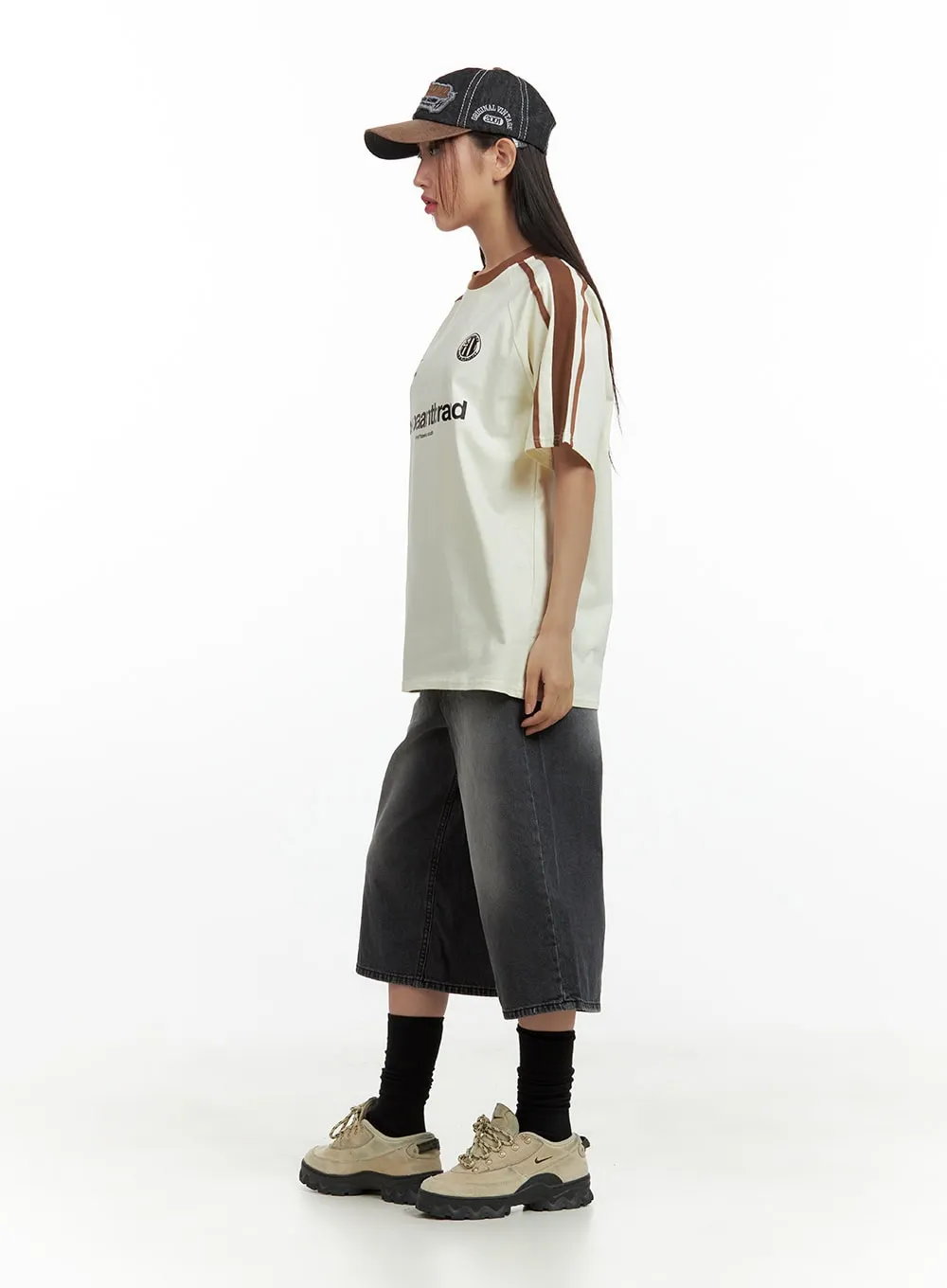 Washed Wide Jorts CU420 sold by Lewkin product image thumbnail 3