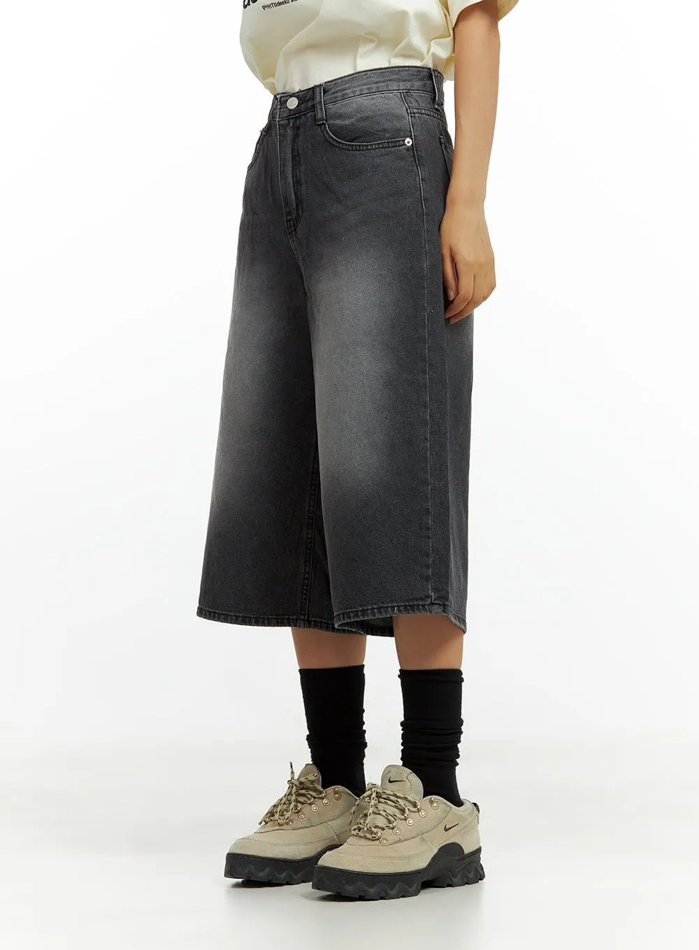 Washed Wide Jorts CU420 sold by Lewkin product image thumbnail 5