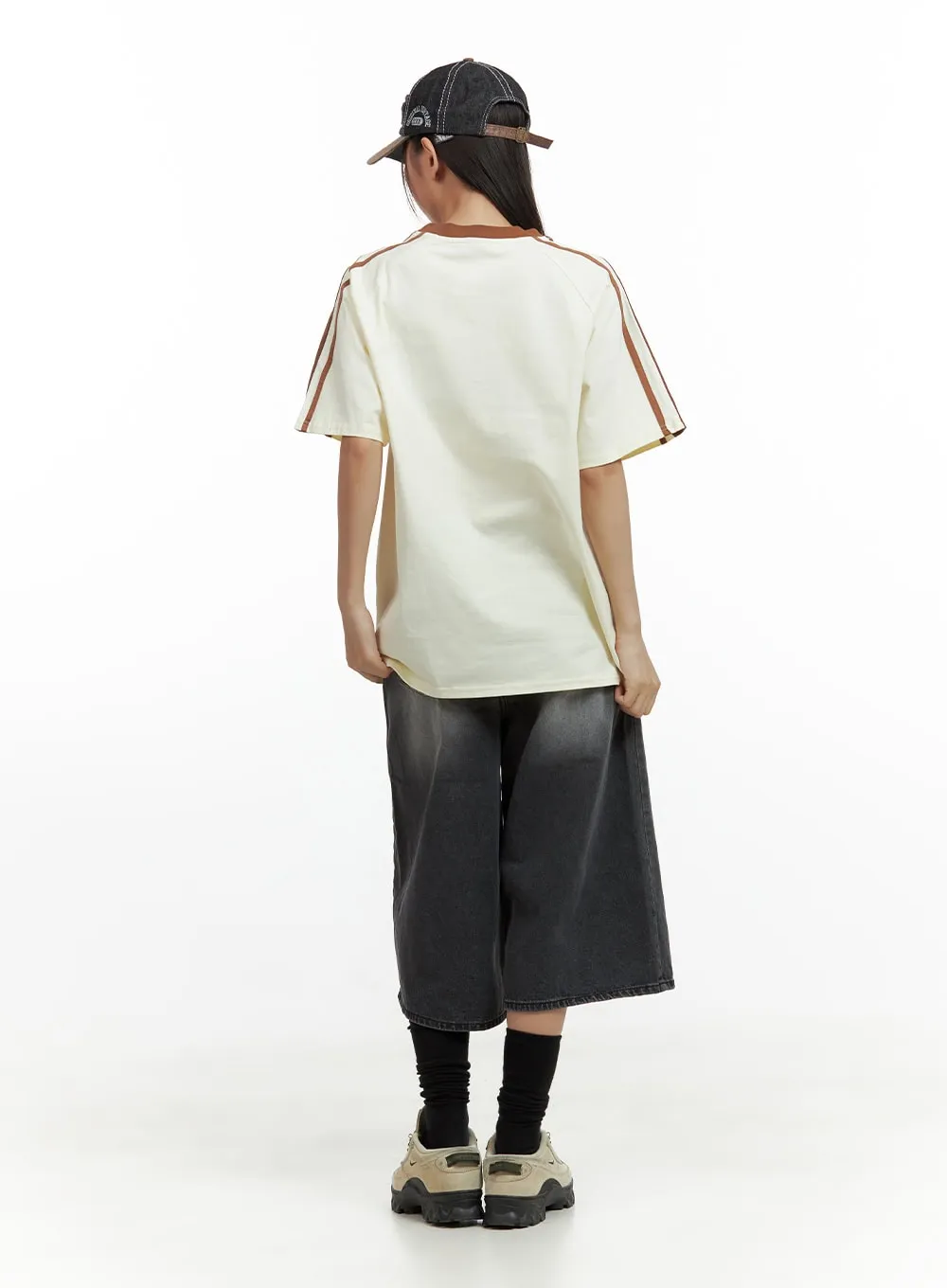 Washed Wide Jorts CU420 sold by Lewkin product image thumbnail 4