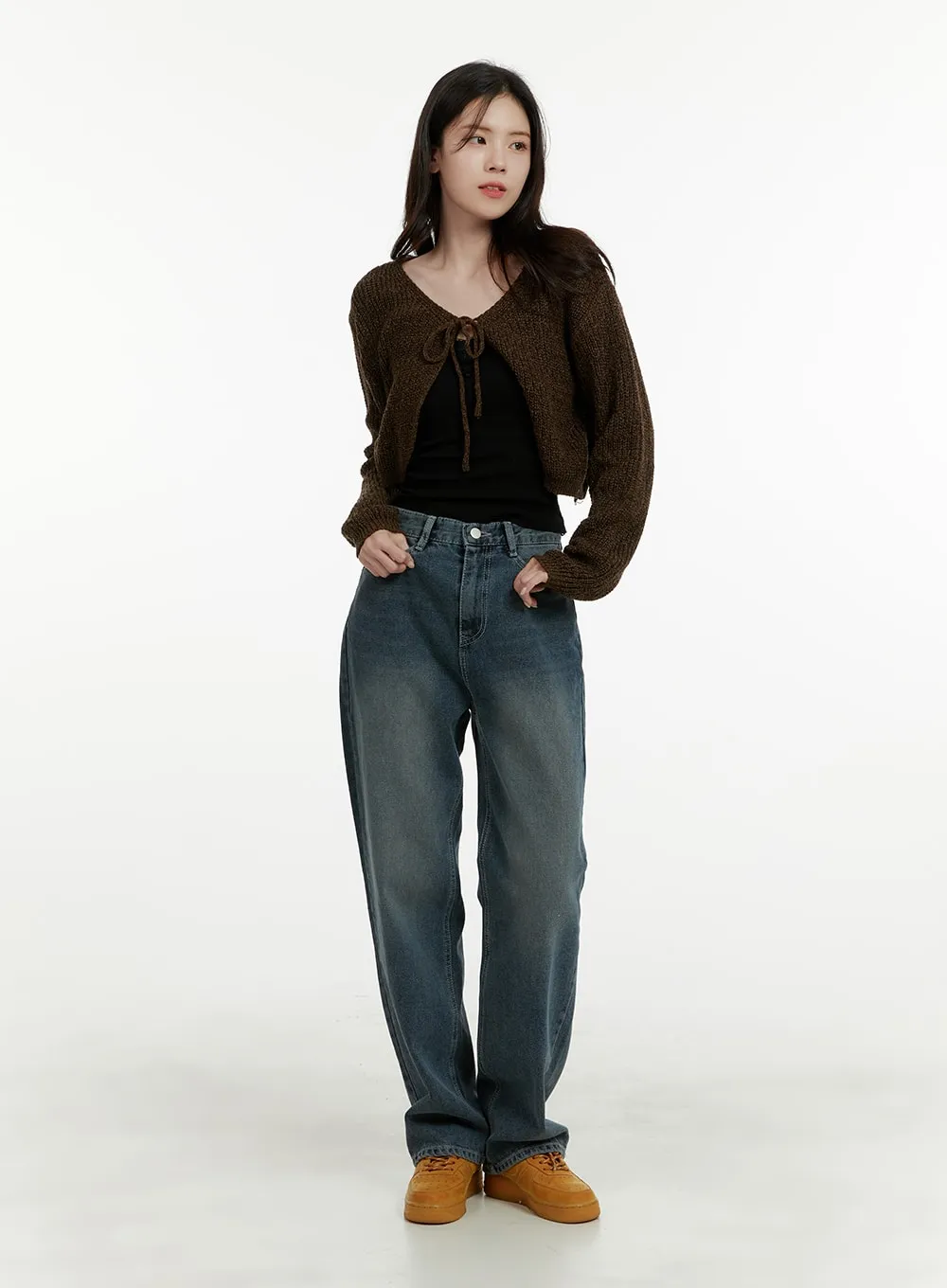 Tie Knit Crop Cardigan OA405 sold by Lewkin product image thumbnail 2