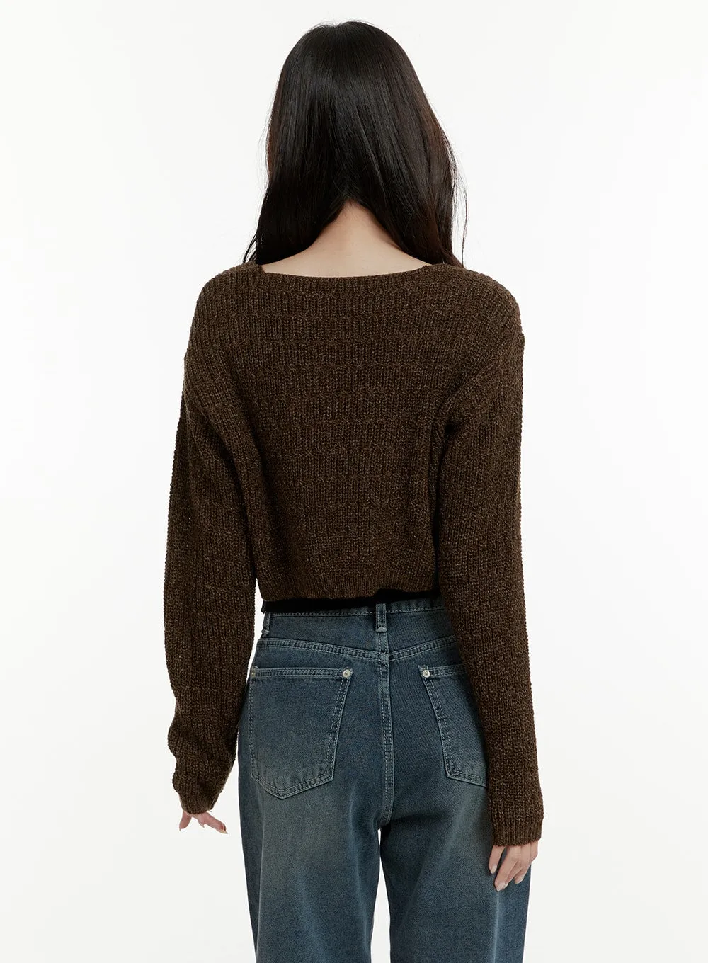 Tie Knit Crop Cardigan OA405 sold by Lewkin product image thumbnail 4