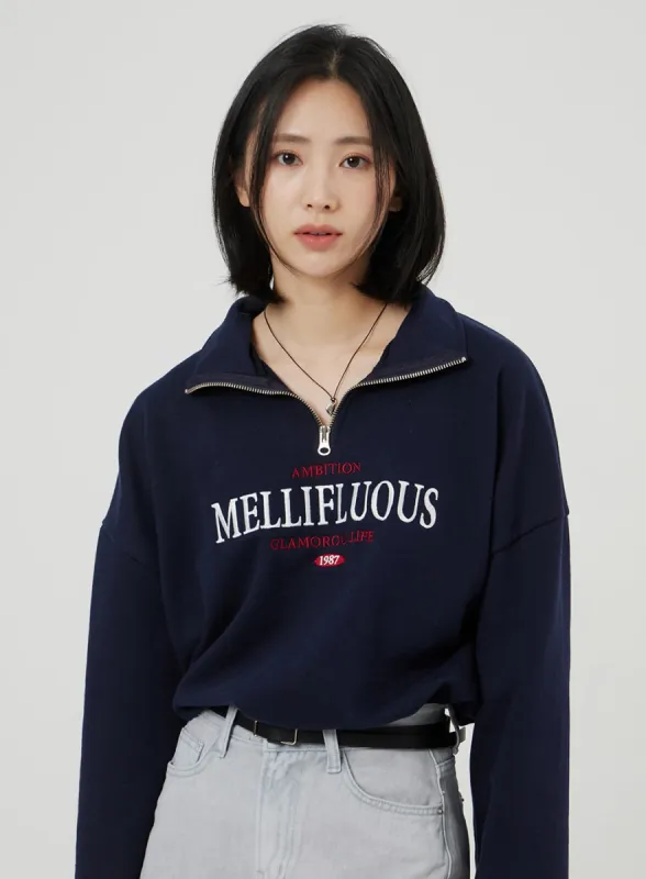 Oversized Half Zip-Up OF316 sold by Lewkin