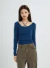 Caroline Long Sleeve Strip Top Set CS07 sold by Lewkin