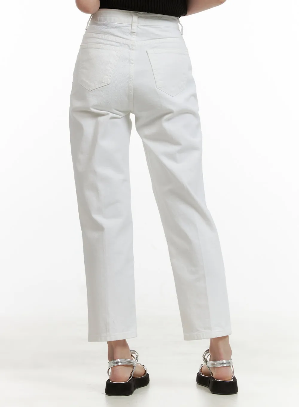 Cotton Crop Straight Fit Pants OU413 sold by Lewkin product image thumbnail 5