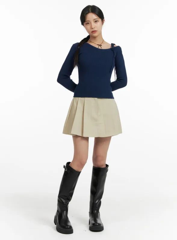 A-Line Pleated Mini Skirt OF422 sold by Lewkin