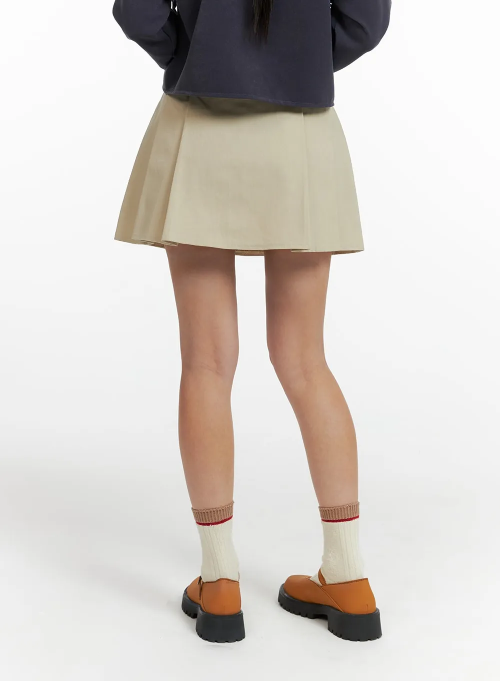 A-Line Pleated Mini Skirt OF422 sold by Lewkin product image thumbnail 4