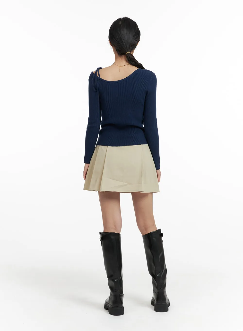 A-Line Pleated Mini Skirt OF422 sold by Lewkin product image thumbnail 5