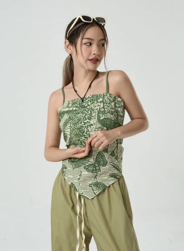 Leaves Scarf Cami Top CU6 sold by Lewkin