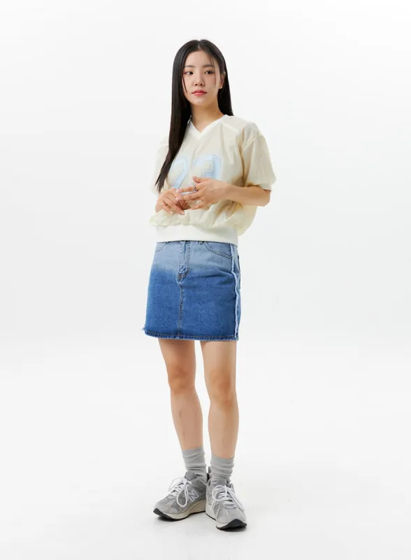 Gradient Denim Mini Skirt OG301 sold by Lewkin
